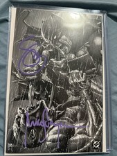 ABSOLUTE BATMAN 7 2x SIGNED SUAYAN SNYDER B&W VIRGIN C2E2 SECRET DROP LE 500 COA picture