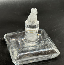 Antique Cristal Nancy France Crystal Perfume Bottle - French Bull Dog Art Deco picture