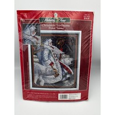Vintage Holiday Time Polar Santa Counted Cross Stitch Kit Lynn Bywaters New picture
