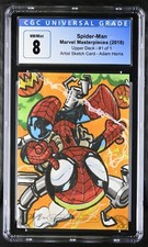 CGC Upper Deck 2018 Marvel Masterpieces, Spider-Man Artist Sketch Adam Harris 8 picture