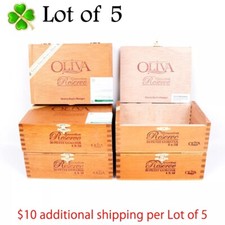 Lot of 5 Oliva Petit Corona Connecticut Res Wood Cigar Box 6.75
