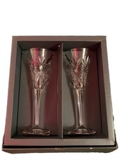 Waterford Millennium Collection Crystal Champagne Flute Pair 