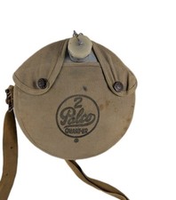 Vtg Palco 2 Quart-er Aluminum Canteen Canvas Cover Strap Flask Camping Boy Scout picture