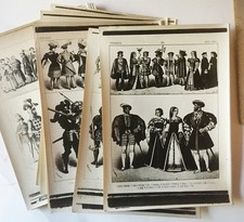 Lot 57 Vintage 1910s AZO RPPC Historical Costume Postcards Fashion Reference B&W picture