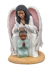 Ebony Treasures Prayer Guardian with Boy African American Collectible Figurine picture