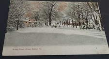 Vintage Bethel Maine ME Postcard Winter Scene View Broad Street Undivided Back picture