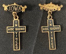 2 Vtg Masonic Knights Templar Cross Pins - Detroit 1928 & Minneapolis 1931 picture