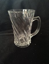 Vintage Aderia Japan Irish Coffee Accent Handled Mug Cut Glass picture