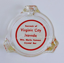 Scarce 1940s Vintage Nevada Casino Ashtray No chips Crystal Bar Virginia City NV picture