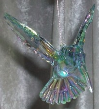  Ganz Iridescent Ice Blue Hummingbird Acrylic Crystal Suncatcher Ornament picture
