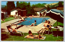 c1960s White Motel Garberville CA Heated Pool U.S. Highway 101 Chrome picture