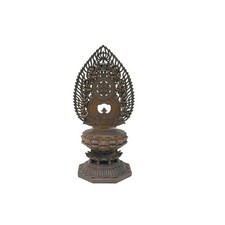 Oriental Buddha Halo Back Lotus Base Boxwood Display Stand GB809 picture
