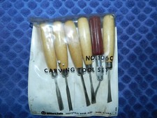 Vtge Millers Falls No. 106 Wood Carving Tool Set 5 Pc. + 1 X-ACTO Tool picture