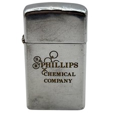 1969 Zippo Slim Phillips Chemical Company Chrome Advertising Lighter For Repair picture