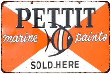 Pettit Marine Paints sold here Vintage Look Reproduction metal sign TIN picture
