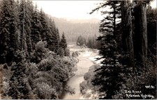 Aerial Eel River Redwood Highway California c1930s RPPC Postcard picture