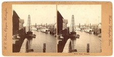 WASHINGTON STEREOVIEW - Olympia - Water Front - BC Collier 1900s VERY RARE picture