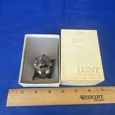 Vintage Lunt Silversmiths Peter Floral Dinner Bell Original Box Never Opened  picture