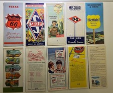 1950s All Gas & Oil Company Road Map Lot 10 Mint To Near Mint Condition Vintage picture