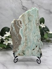 Hemimorphite Slab on Stand –Large Natural Blue Rare Botryoidal Crystal Specimen picture