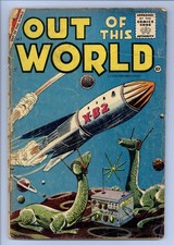 OUT OF THIS WORLD 1 (G+) science fiction fantasy ALIENS 1956 Charlton Comic n158 picture