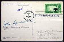 Postcard - Autographed by John Sparkman was a U.S. Senator from Alabama picture
