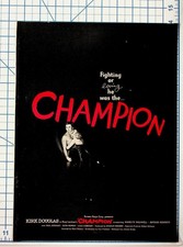 Kirk Douglas CHAMPION 1949 Original Vintage Movie Flyer Stanley Kramer Film Noir picture