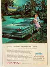 1960 Pontiac Ventura Sport Coupe Wide Track Print Ad Three's A Romance picture