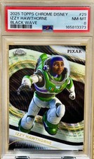 2025 Topps Chrome Disney Izzy Hawthorne Black Wave 10/10 Omega PSA 8 picture