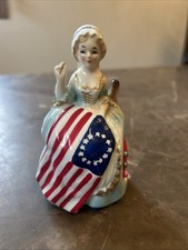Vintage Betsy Ross Tape Measure Pin Cushion 1976 Enesco Japan Bi-Centennial Item picture