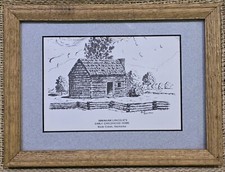 ABRAHAM LINCOLN'S EARLY CHILDHOOD HOME KNOB CREEK, KY 6×8 Framed Bob Hinton VTG picture