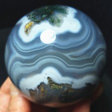 RARE 460g Natural Polished Colorful Agate Crystal Ball Healing Madagascar A5079 picture
