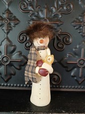 Unbranded Heavy Resin Female Snowman with Baby 6.5 inches tall with Furry Hat picture