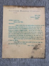 Antique 1907 Southern Railway Company Johnson City TN Typed Letter Ephemera USA picture