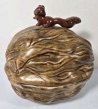 Vintage Arnels Ceramics Squirrel On A Walnut Date Of 1970 Brown Nut Bowl/ Dish picture