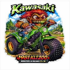 1981 Kawasaki KLT200 3-Wheeler ATV 9x9cm Durable Die-Cut Vinyl Sticker 13 of 36 picture
