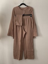 NIB Starlux Airlines Unisex Sz L Long Sleeves Top & Pants Pajama Set Brown picture