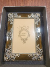 Olivia Riegel “Remy” 4x6 Glass, Silver Picture Frame-Elegant Crystal Accent NEW picture