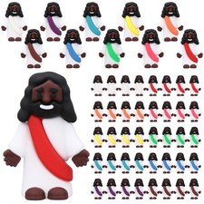 50 Pcs Mini Black Jesus Toys Black Jesus Figurine Religious Gifts Little Figu... picture