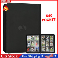 9-Pocket Zip Card Binder – 540 Double-Sided PU Album for MTG, TCG, Sports (Black picture