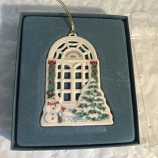 Vintage LENOX 1991 Window Homecoming hand painted Series Christmas Ornament wBox picture