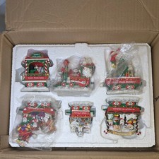 Rare Danbury Mint Westie Holiday Rail Christmas Express Train Set of 6 picture