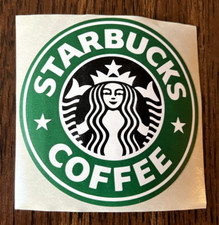 Authentic Starbucks Coffee Sticker RETIRED 1990s Retro Logo -  3 inch round picture