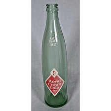 Vintage RC Royal Crown Cola Soda Pop Bottle Half Quart 16 oz Ribbed Green picture