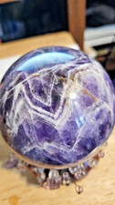 2.3Lb 1046 g Dream Amethyst/Chevron Amethyst Natural Quartz Crystal Sphere picture