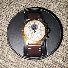 Citizen Eco-Drive Chronograph Star Wars Luke Skywalker Brown Leather CA0760-09W picture