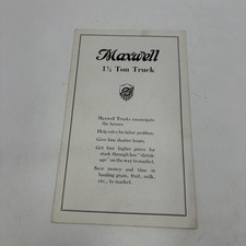 1918 Maxwell 1 1/2 Ton Truck Farm Sales Brochure Catalog Rare Original picture