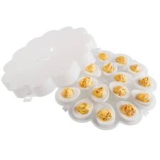 Deviled Egg Trays with Snap-On Lids - Set of 2, Holds 36 Eggs, Egg Storage NEW picture