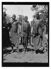 Photo:Africa 1936 African men tribal spears traditional dress portrait picture