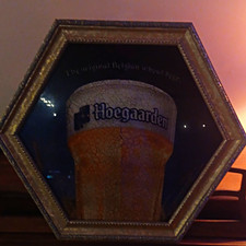 Hoegaarden Octagon Framed Mirror Belgian Wheat Beer Breweriana Wall Decor picture